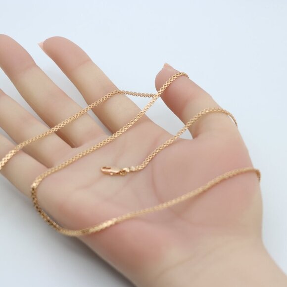 "Polished Rose Gold Box Chain Necklace  Modern Style, XPNL0123 - Picture 12 of 12